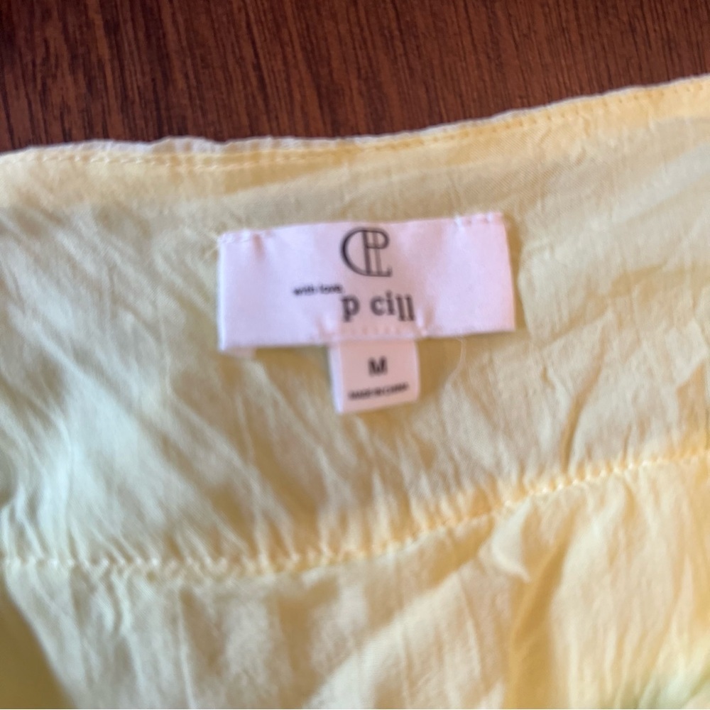 Yellow Ruffle Tiered Cropped Tank - Picture 4 of 5